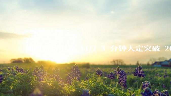 如何看待小米 YU7 3 分钟大定突破 20 万辆，锁单 12.2 万辆？小米汽车做对了什么？