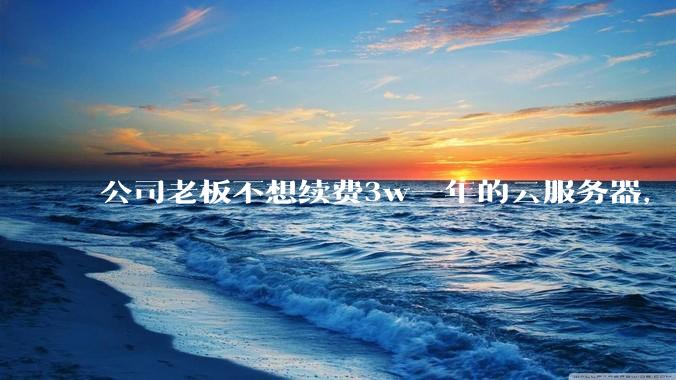 公司老板不想续费3w一年的云服务器，合理吗？